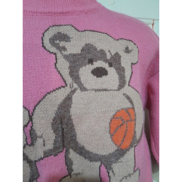 Wool Sweater, Yes Style Yergo Sweater, Unisex, XL Pink Bears Basketball Rare HTF - Picture 4 of 5